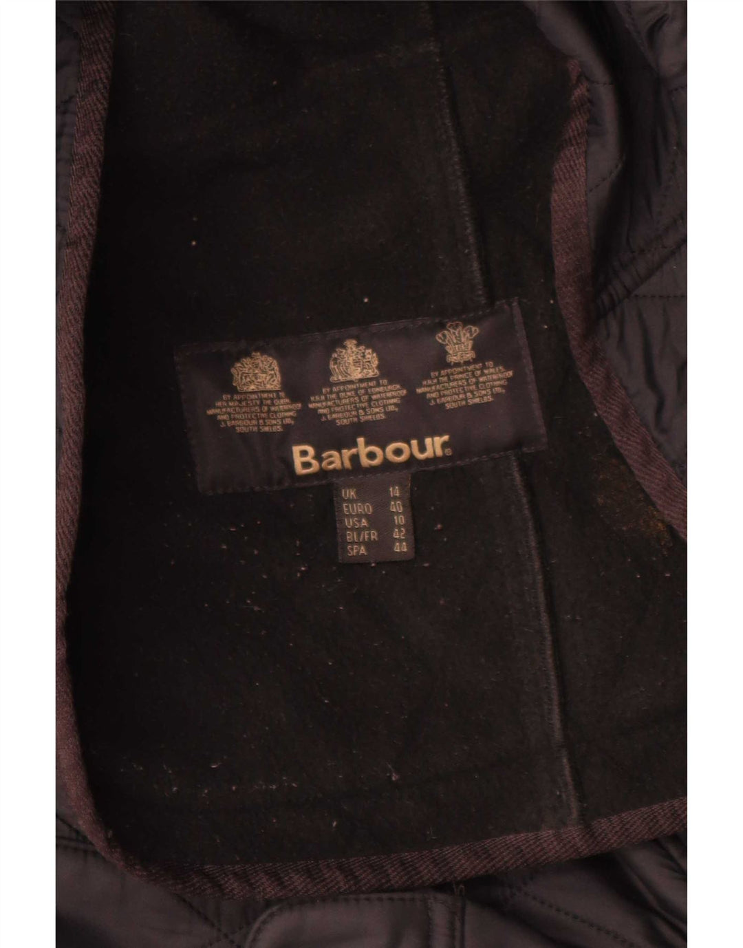 Giacca trapuntata da donna Barbour UK 14 grande nera