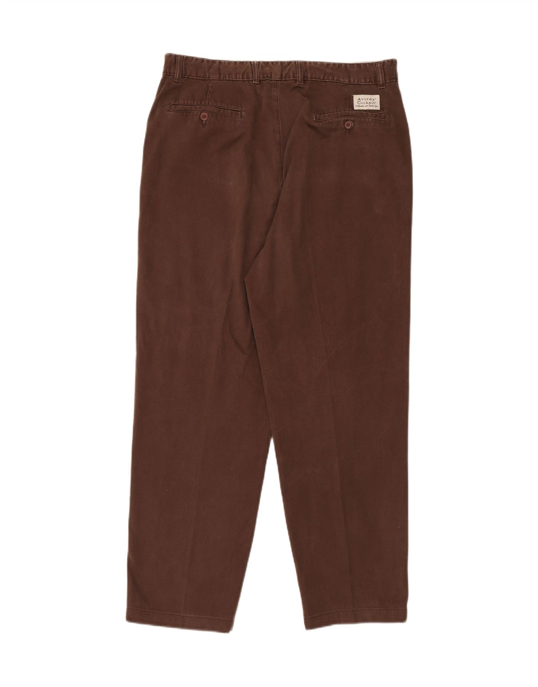 Pantaloni casual dritti da uomo AVIREX W38 L32 in cotone marrone