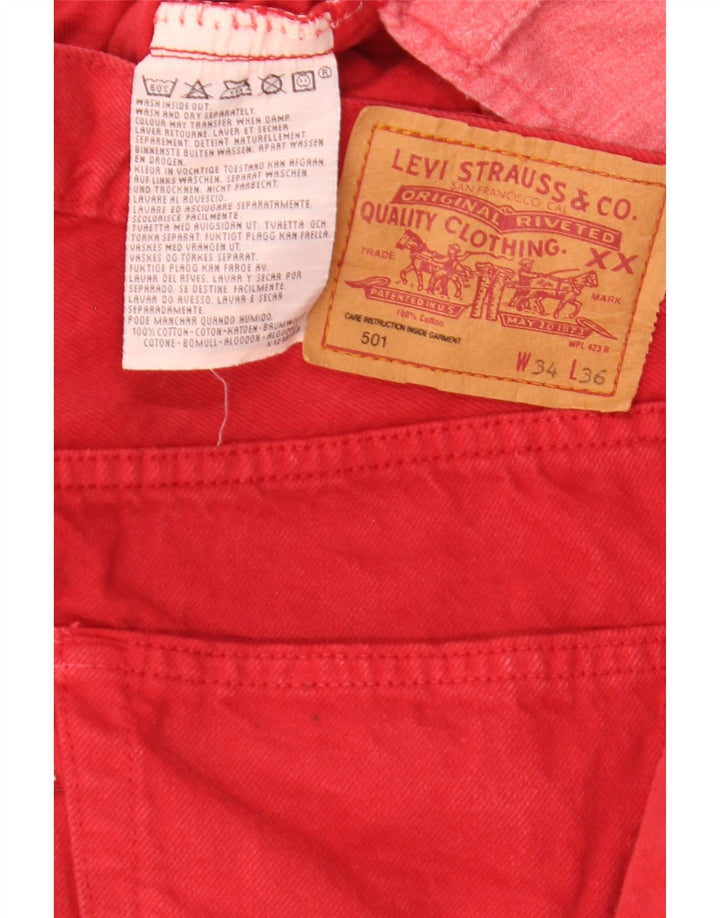 Levi's Uomo 501 Jeans dritti W34 L31 Cotone rosso