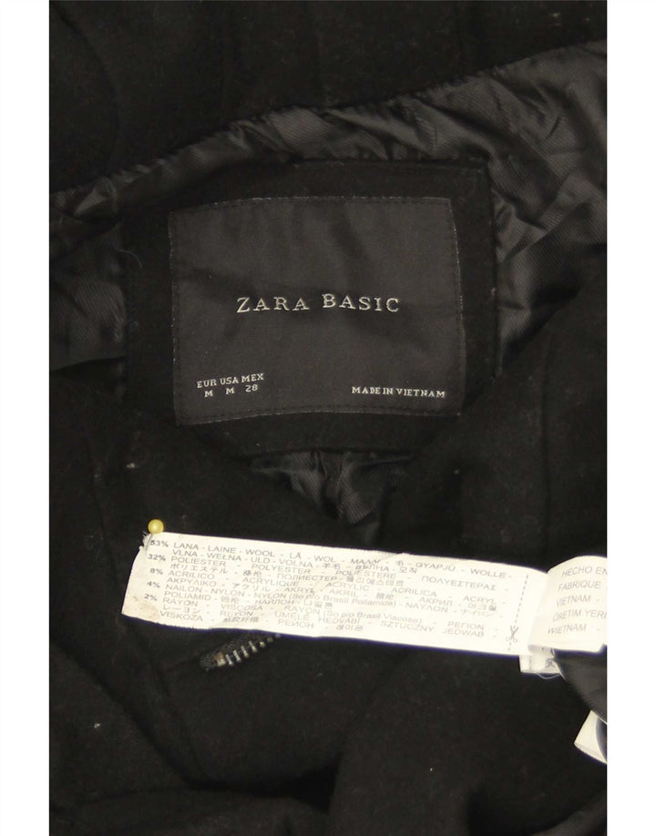 Trench da donna Zara UK 12 medio in lana nera