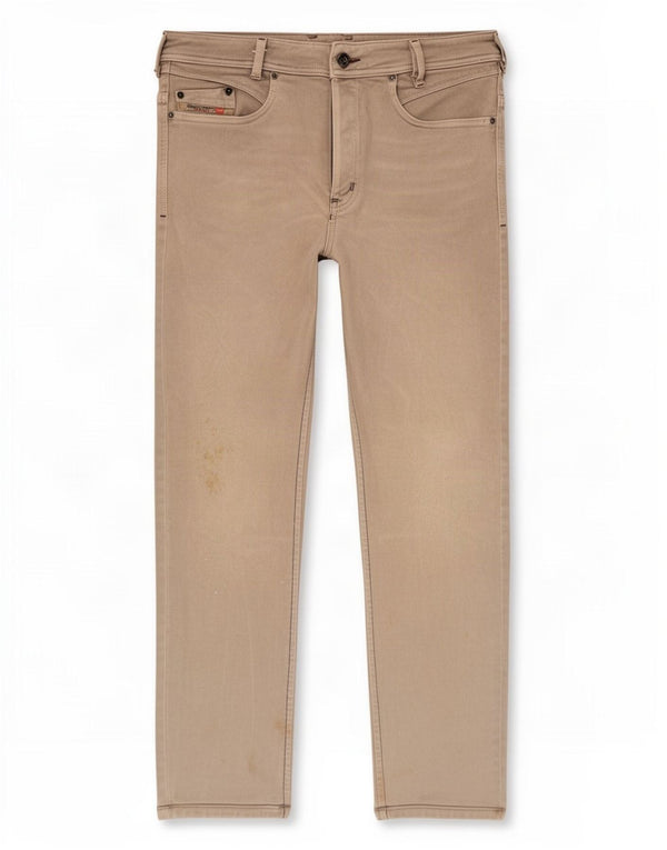 Jeans dritti da uomo Diesel W31 L28 cotone beige