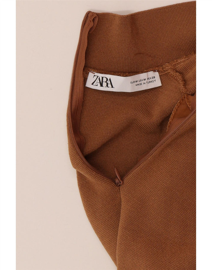 Top corto senza maniche da donna Zara UK 12 Poliammide marrone medio