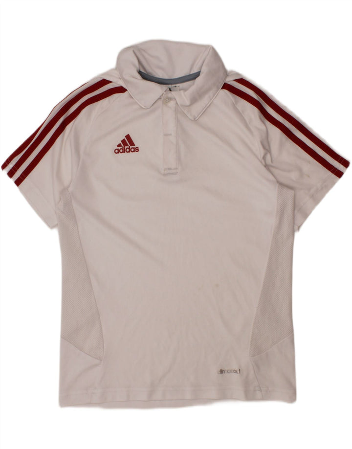 Polo ADIDAS da bambino Climacool 9-10 anni in poliestere bianco