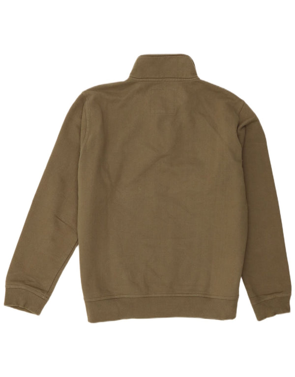 Crew Clothing Felpa con collo con zip da uomo Maglione XL Cotone kaki