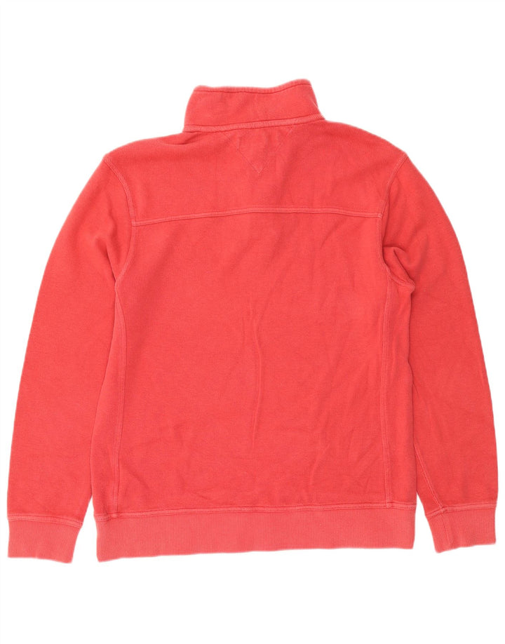 Tommy Hilfiger Uomo Felpa con Collo a Bottone Maglione Grande Cotone Rosso