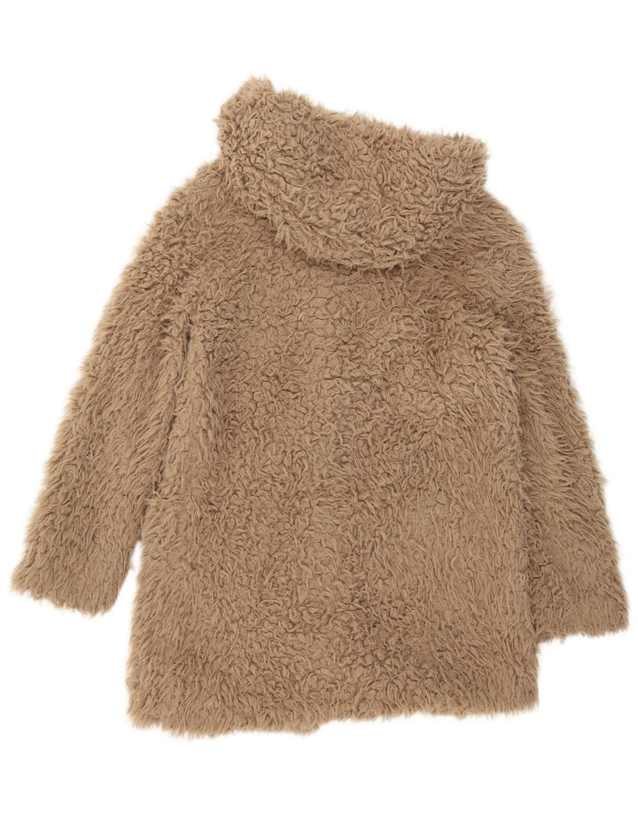Cappotto Zara da donna con orsetto con cappuccio UK 14 poliestere marrone medio