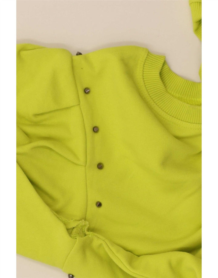 Felpa corta da donna Zara UK 14 cotone verde medio