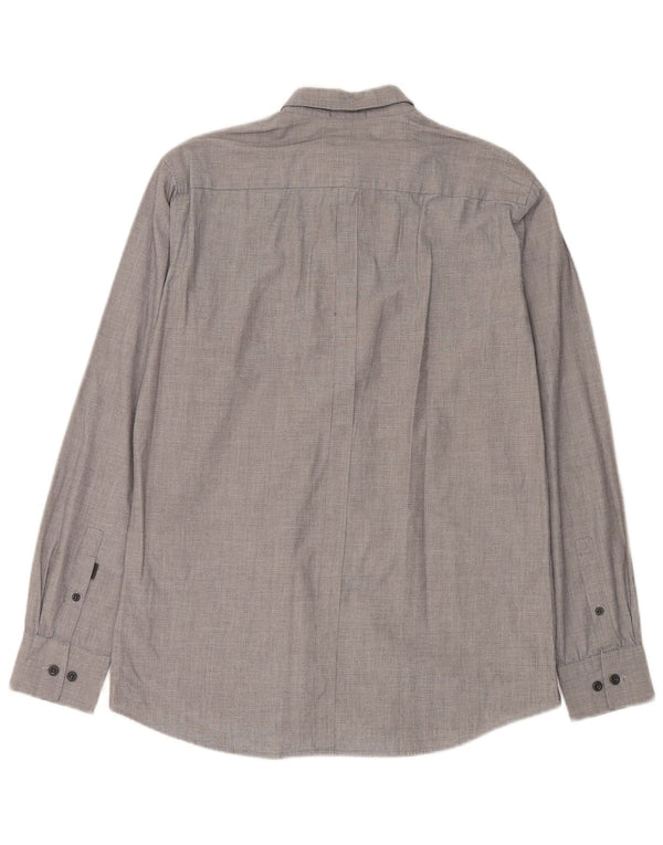 Camicia da uomo DKNY in cotone gessato grigio medio