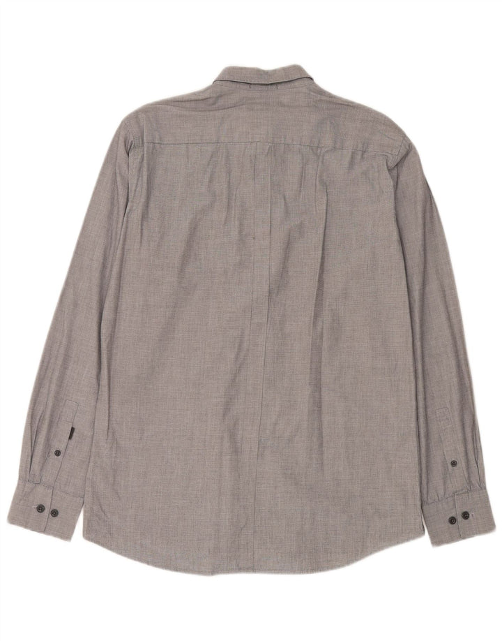 Camicia da uomo DKNY in cotone gessato grigio medio