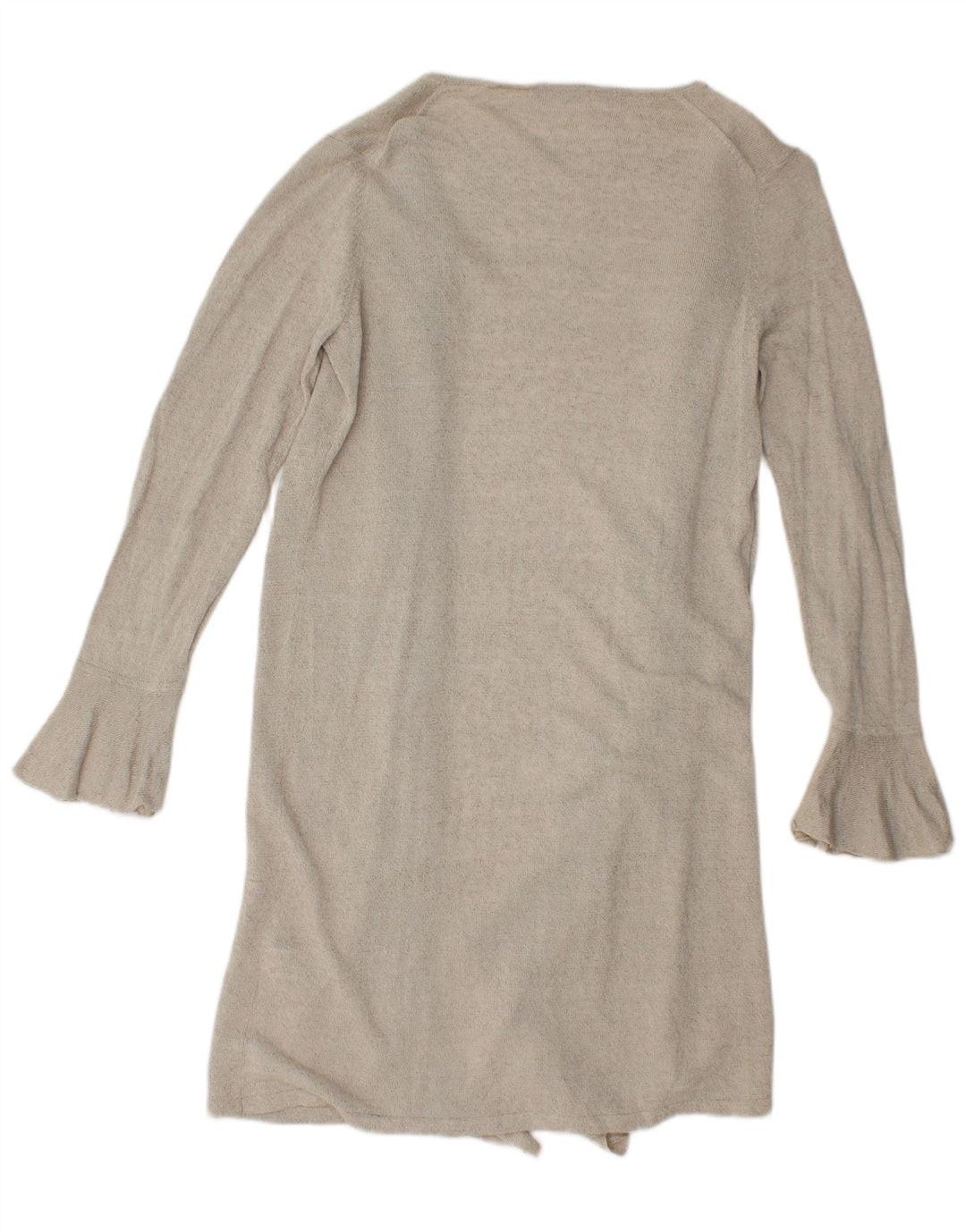 Maglione cardigan lungo da donna Marks & Spencer UK 12 Lino beige medio