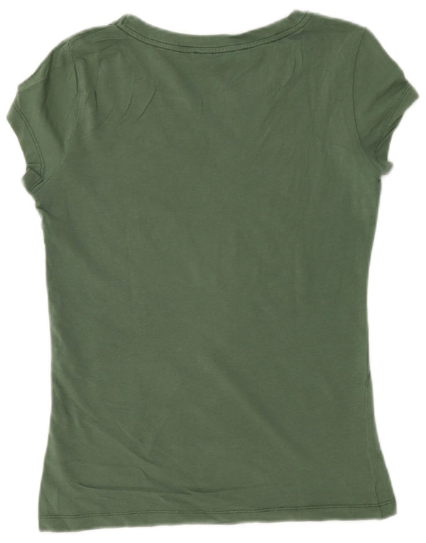T-shirt grafica da donna Liu Jo Top UK 6 XS verde cotone