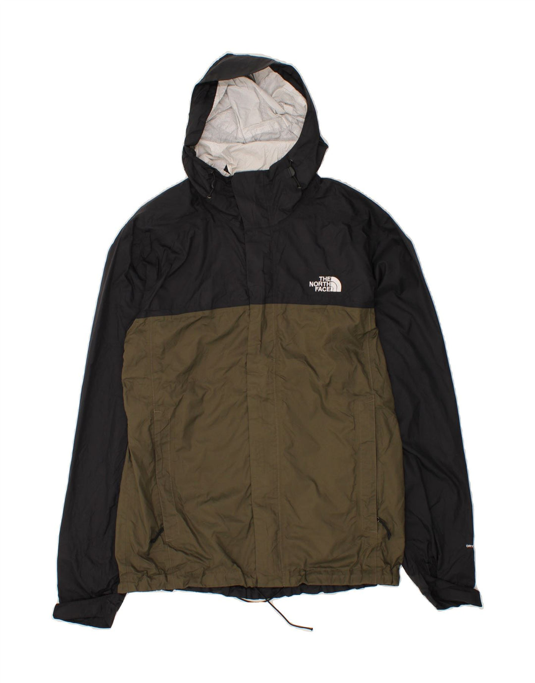 THE NORTH FACE Giacca antipioggia da uomo con cappuccio UK 38 Medium Khaki Colourblock