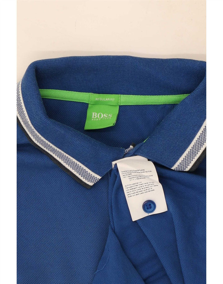 Polo Hugo Boss da uomo vestibilità regolare in cotone blu medio