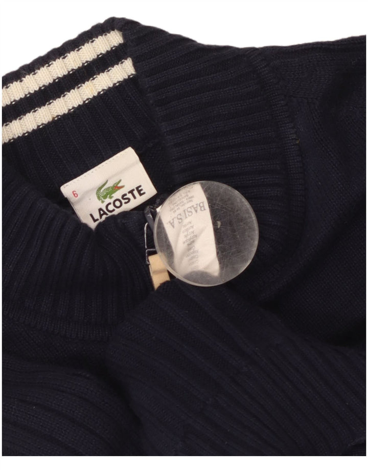 Maglione cardigan da uomo Lacoste taglia 6 XL cotone a righe blu navy