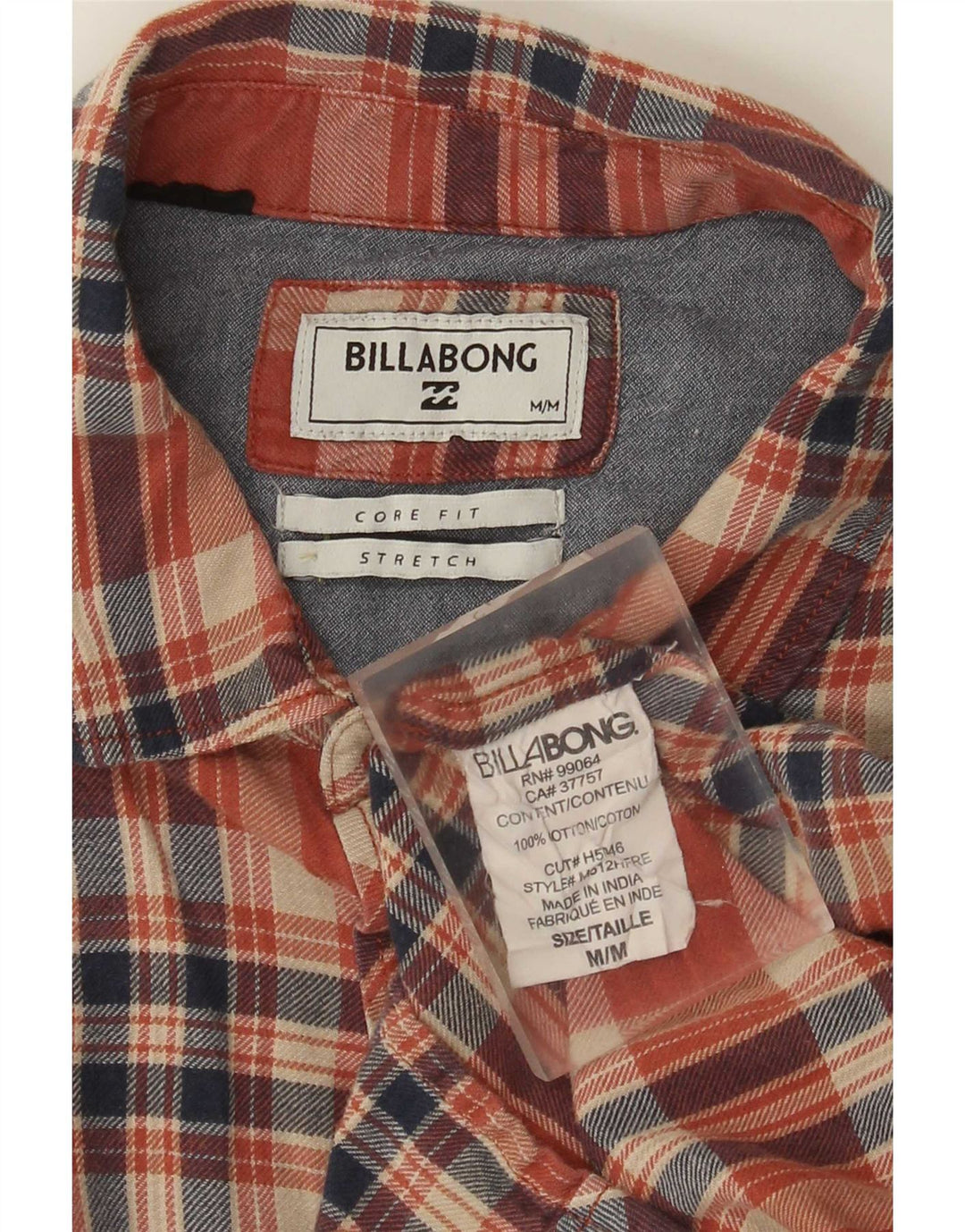 Camicia da uomo in flanella Billabong Core Fit, cotone a quadri rosso medio