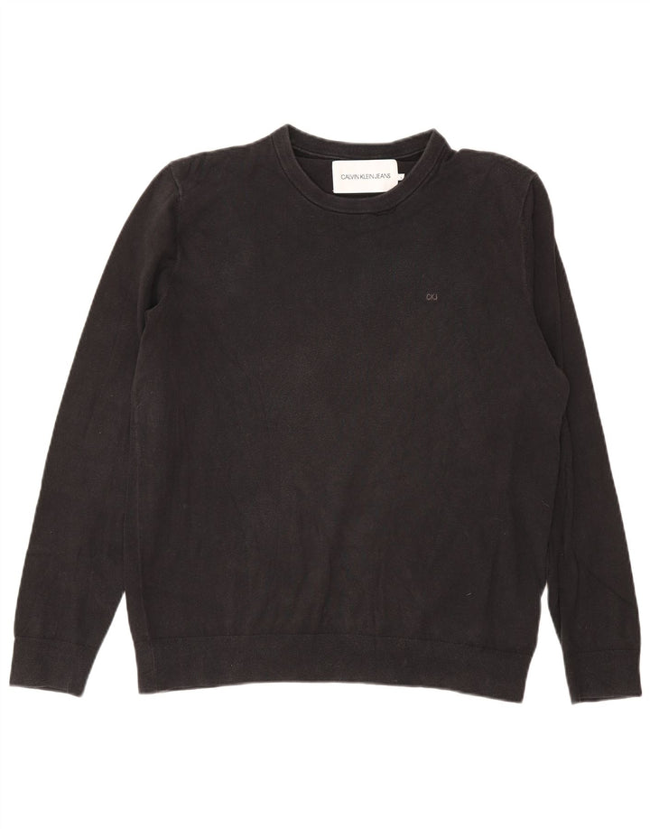 Calvin Klein Jeans Uomo Felpa Maglione Grande Cotone Nero