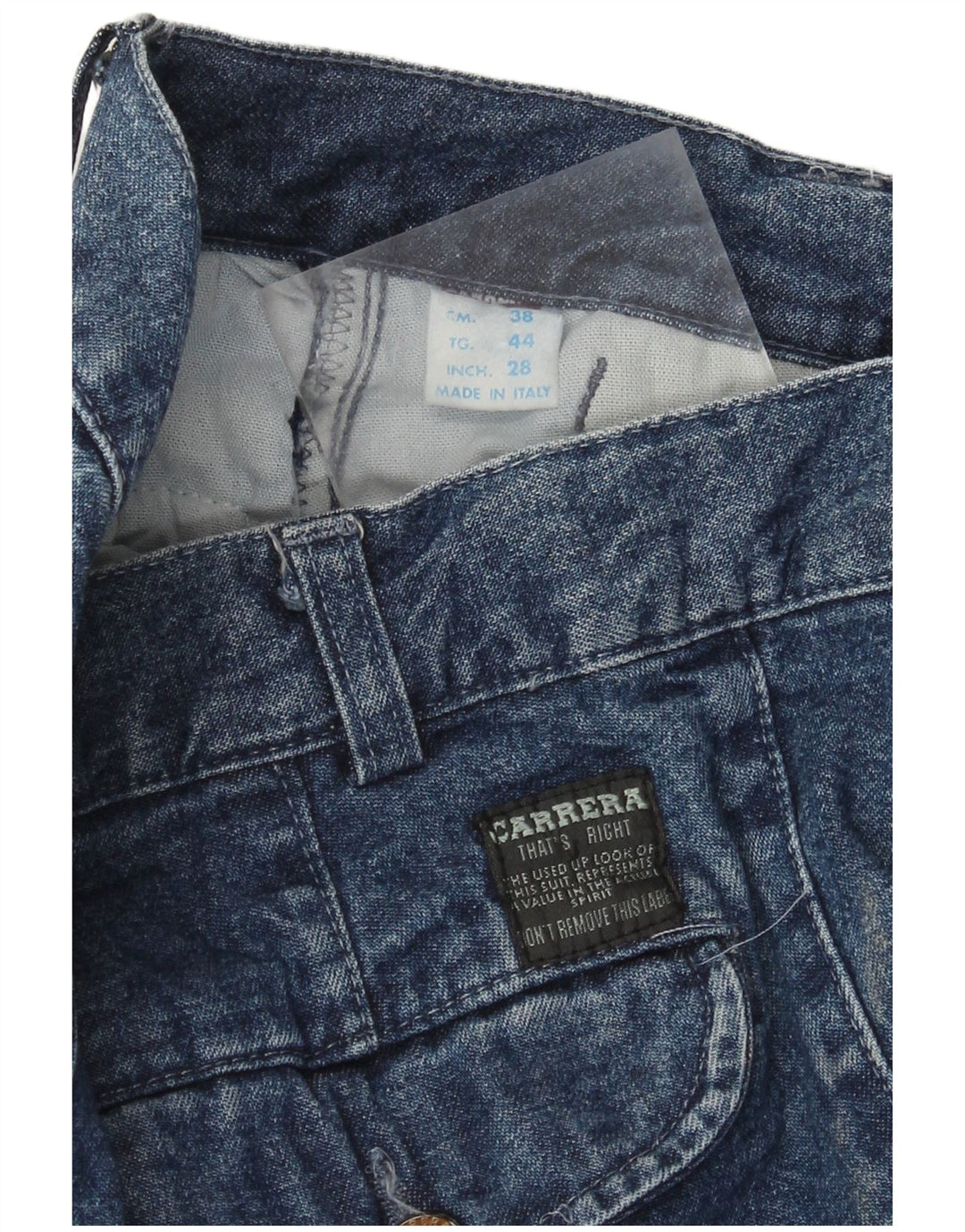 Jeans Carrera Donna a Vita Alta IT 44 Medio W28 L31 Blu Cotone