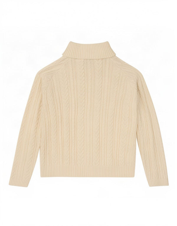 Crew Clothing Maglione da donna con collo con zip UK 12 Cotone bianco sporco medio