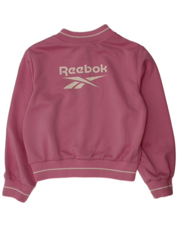 Giacca Reebok da ragazza con grafica grafica, 6-7 anni, in poliestere rosa