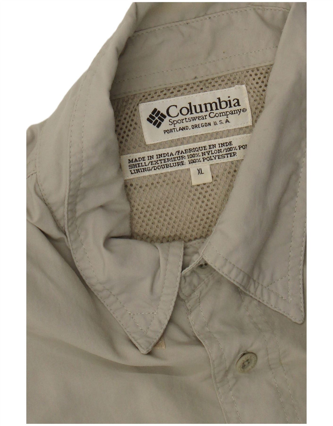Camicia a maniche corte da uomo Columbia XL nylon kaki