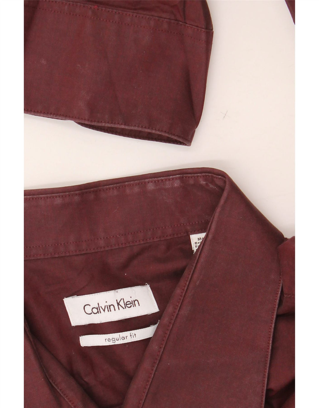 CALVIN KLEIN Camicia da uomo vestibilità regolare taglia 18 2XL cotone marrone