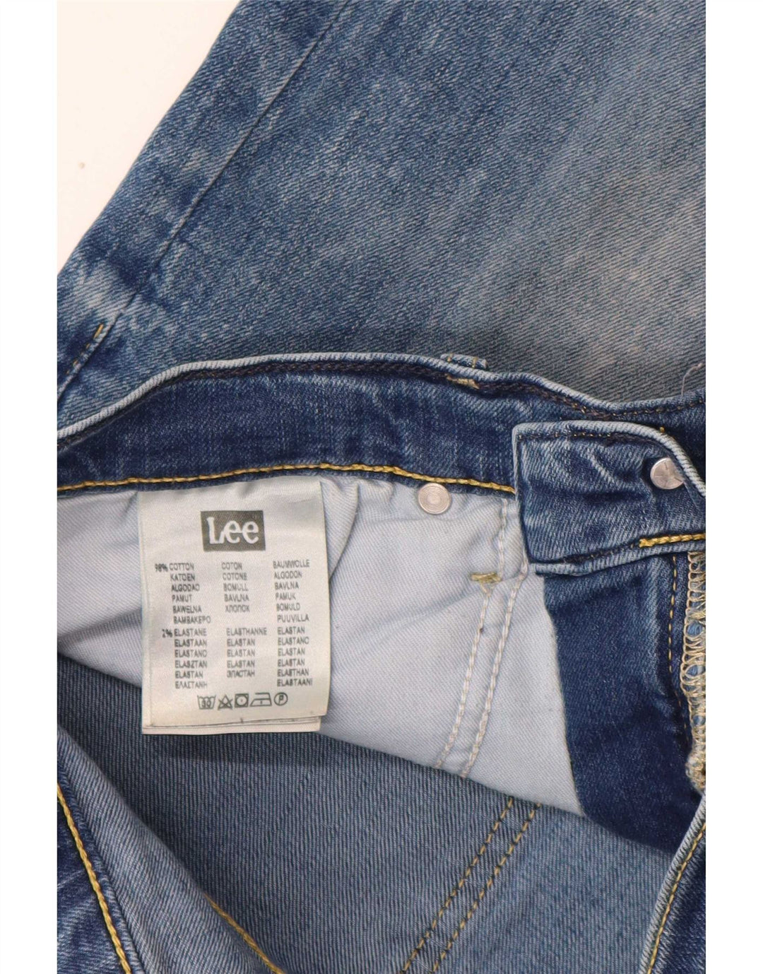 Pantaloncini di jeans da uomo Lee W31 cotone blu medio