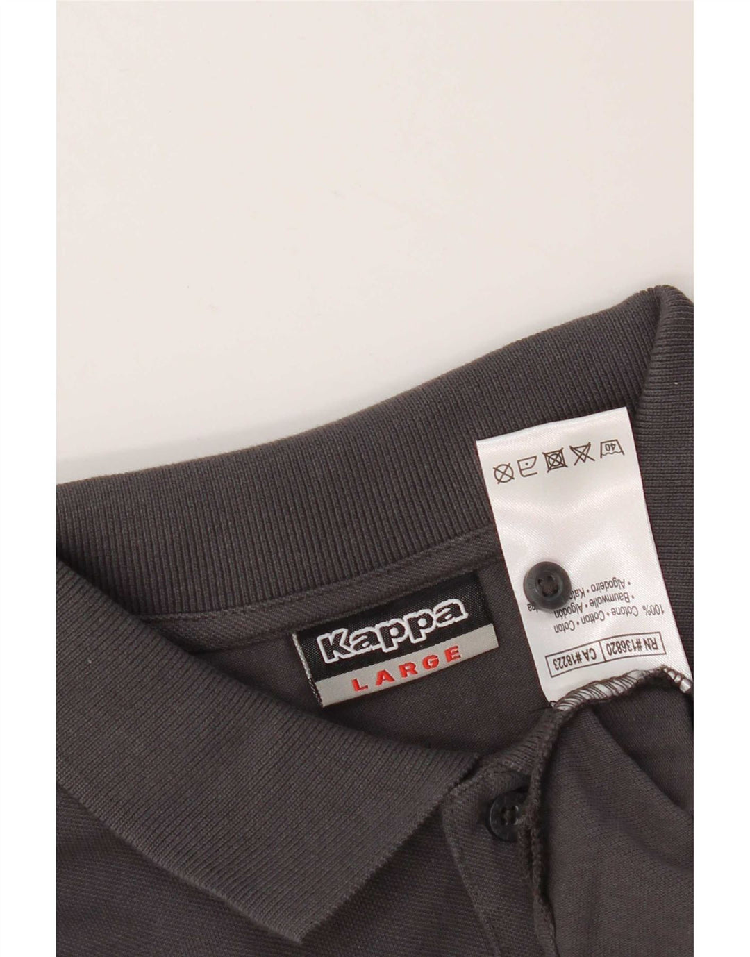 Polo Kappa Uomo Manica Lunga Large in Cotone Grigio