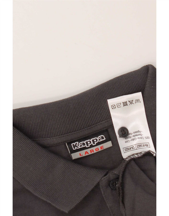 Polo Kappa Uomo Manica Lunga Large in Cotone Grigio