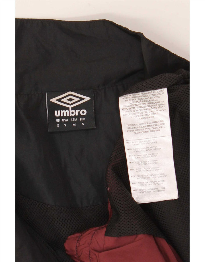 Giacca da ginnastica grafica da uomo Umbro, piccola, in poliestere a blocchi di colore marrone