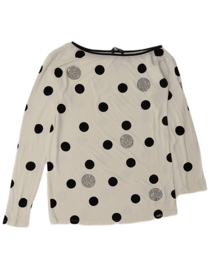 Liu Jo Top Donna Manica Lunga IT 42 Viscosa Pois Bianchi Medi