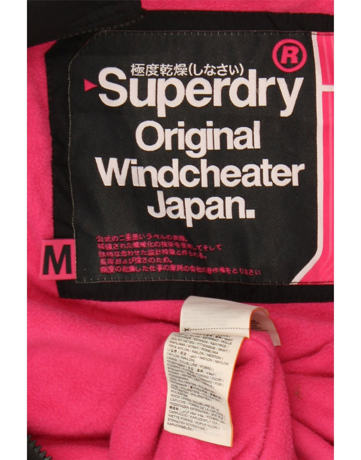 Giacca a vento con cappuccio da donna Superdry Windcheater UK 14 media nera