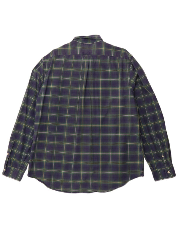 RALPH LAUREN Camicia da uomo in flanella XL in cotone a quadri blu navy