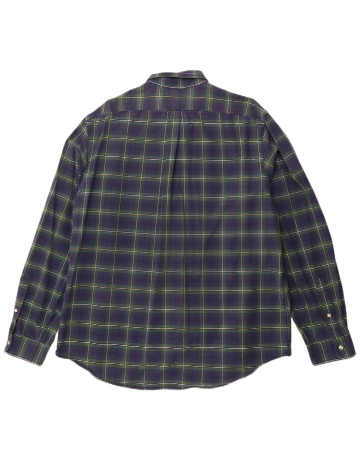 RALPH LAUREN Camicia da uomo in flanella XL in cotone a quadri blu navy