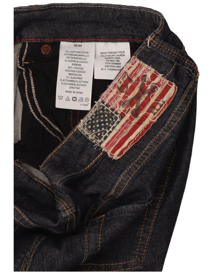 Jeans dritti da donna Ralph Lauren W32 L33 cotone blu navy