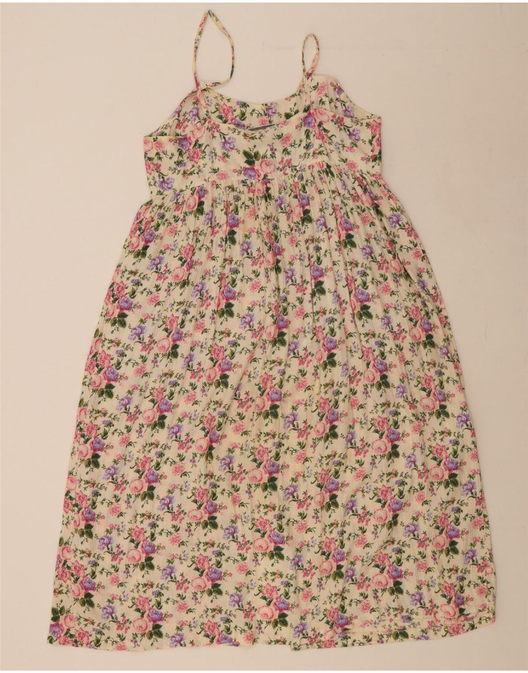 ONYX Womens Sundress UK 12 Medium Off White Floral Vintage Onyx and Second-Hand Onyx from Messina Hembry 