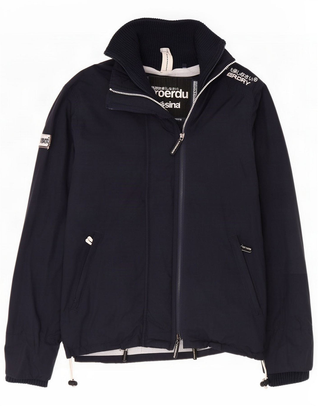 Superdry Giacca antipioggia da uomo UK 38 Medium Navy Blue Colourblock