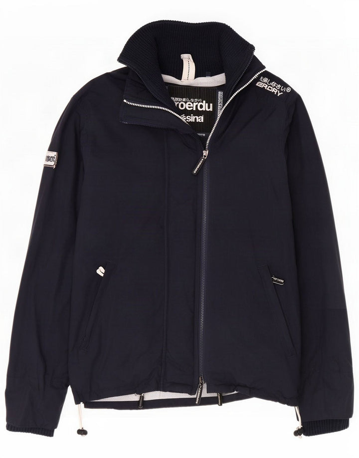 Superdry Giacca antipioggia da uomo UK 38 Medium Navy Blue Colourblock