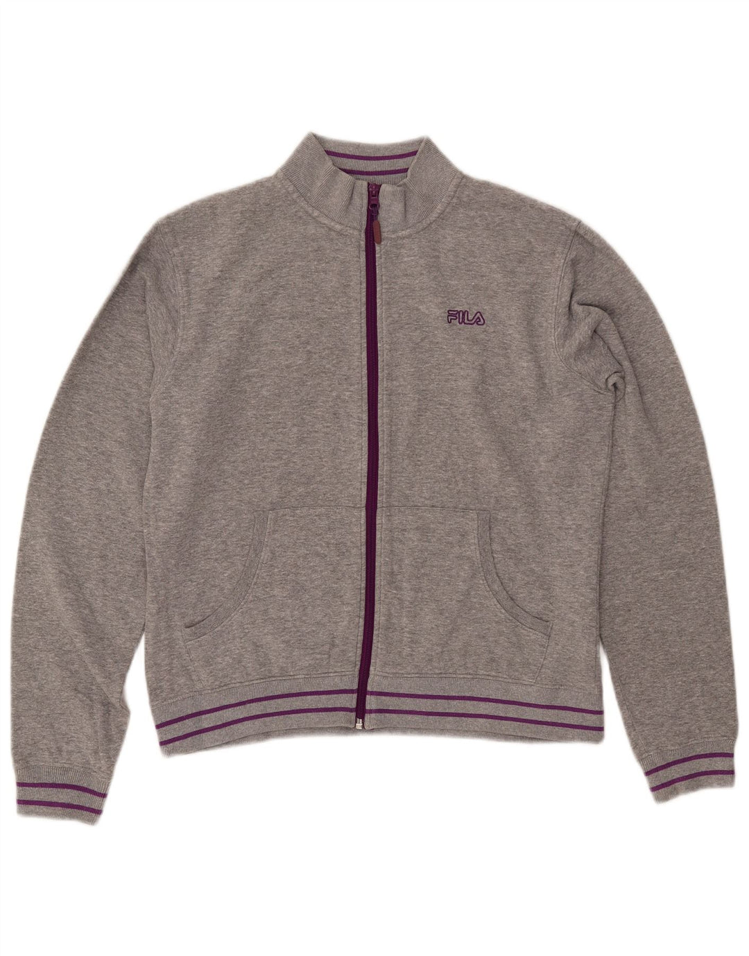 Giacca da ginnastica da donna FILA UK 16 grande cotone grigio