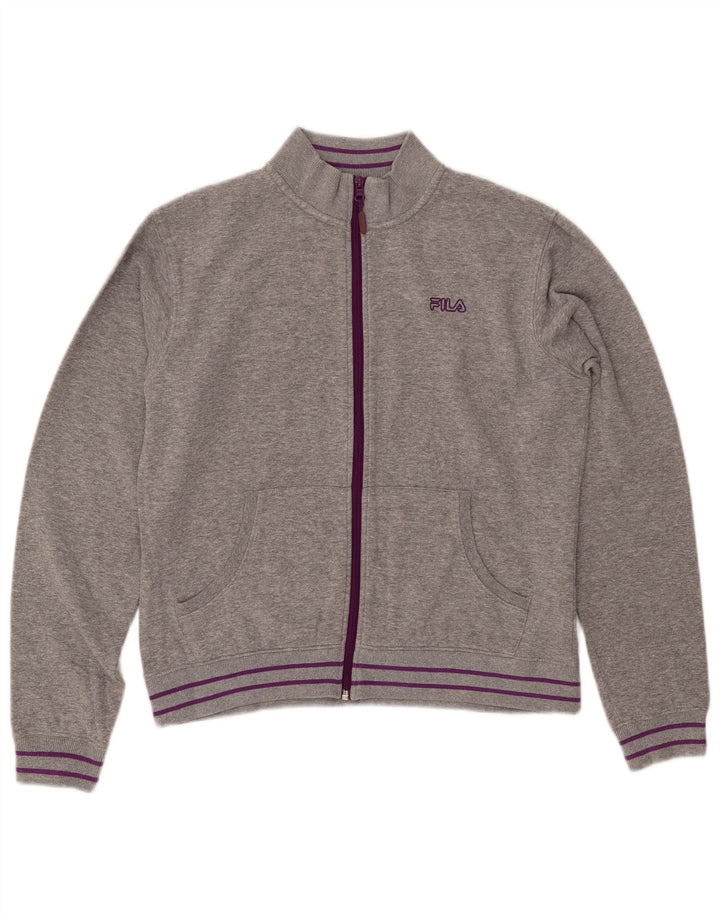 Giacca da ginnastica da donna FILA UK 16 grande cotone grigio