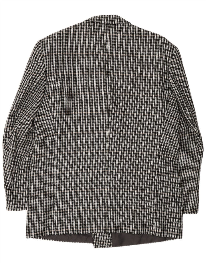 Giacca blazer doppiopetto da uomo VINTAGE EU 56 3XL nera a spina di pesce