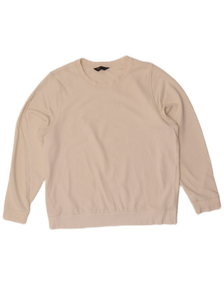 Felpa da donna Marks & Spencer UK 18 XL Cotone bianco