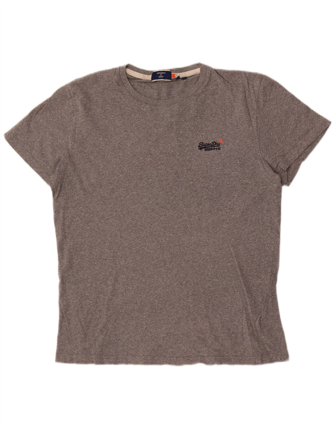 T-shirt da uomo Superdry Top grande in cotone chiazzato grigio
