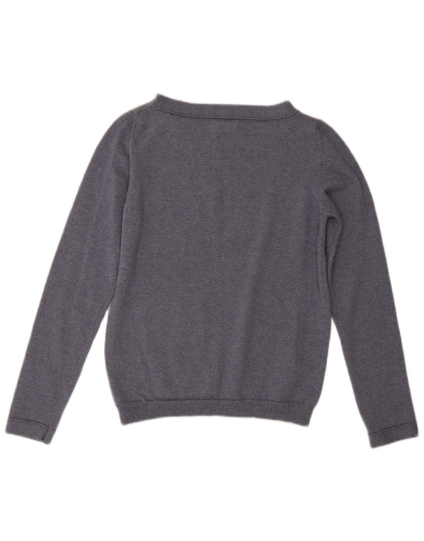 Maglione maglione con scollo a barca da donna Toast UK 10 piccolo lana blu