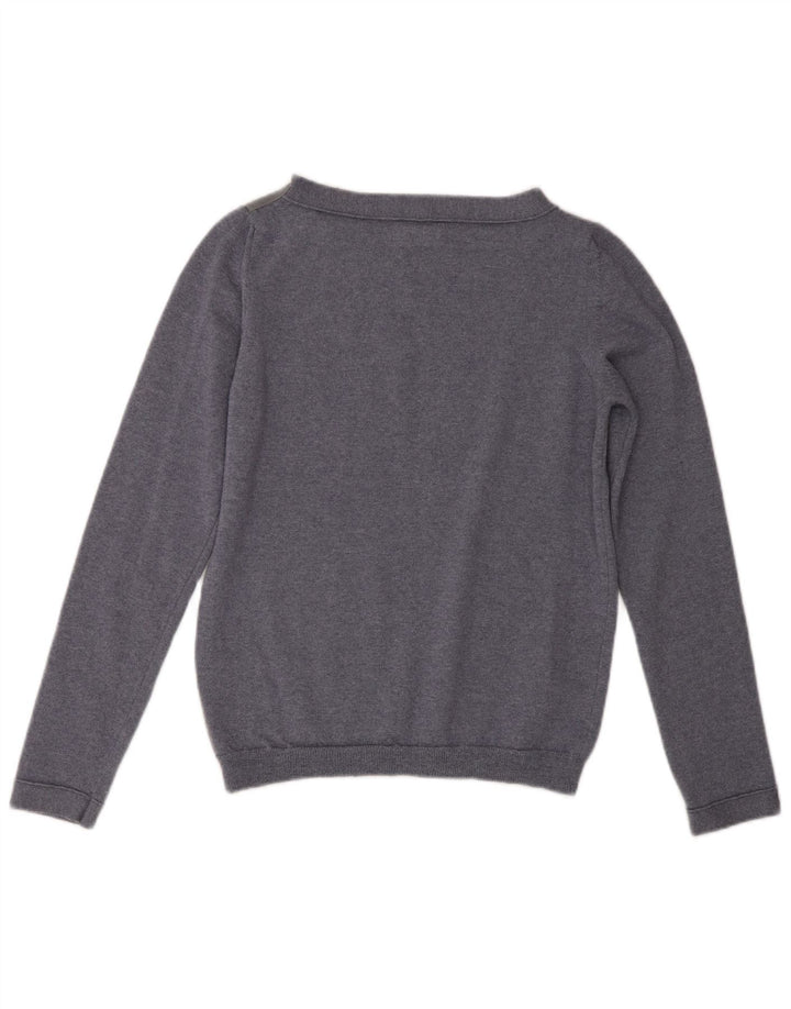 Maglione maglione con scollo a barca da donna Toast UK 10 piccolo lana blu