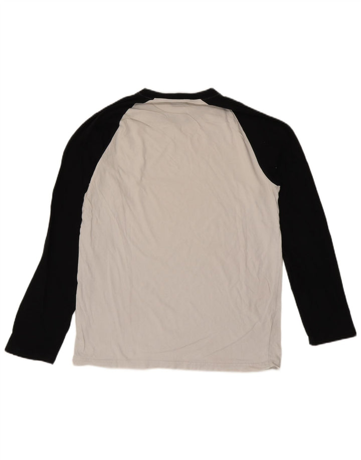 Dickies Top da uomo a maniche lunghe in cotone color block bianco grande