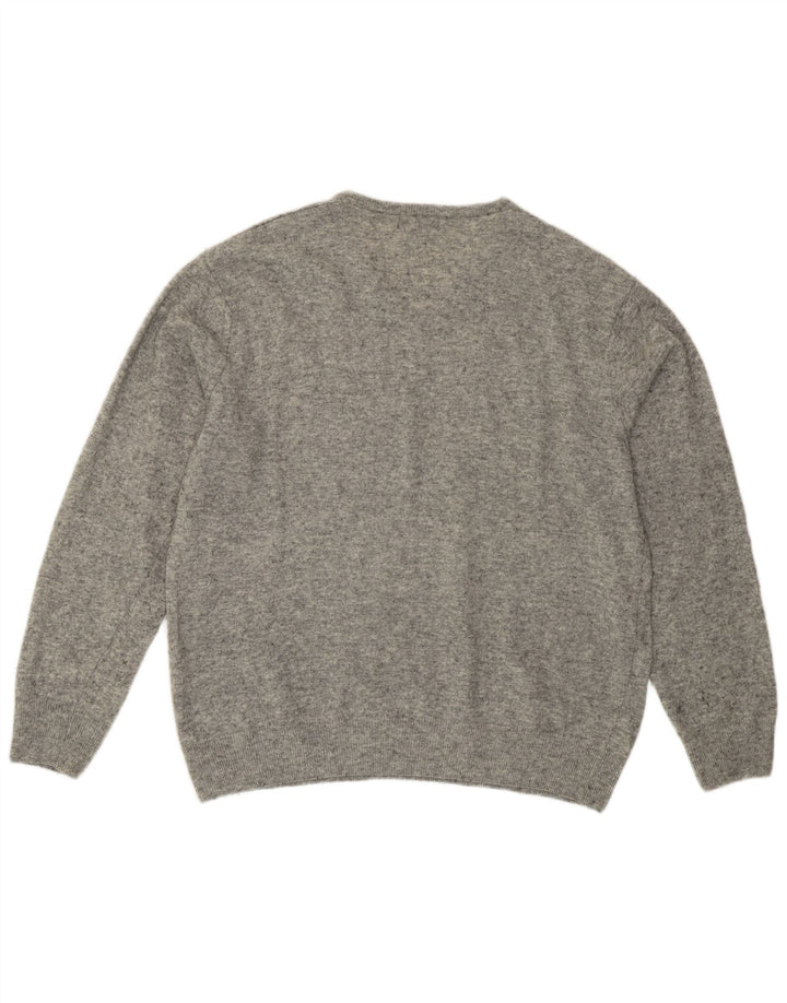 Maglione Kappa da uomo con scollo a V XL grigio lana d'agnello
