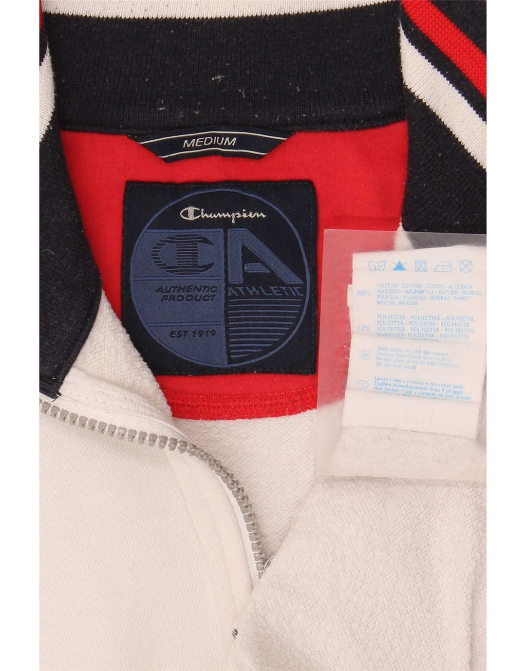 Giacca da tuta da uomo Champion in cotone color block bianco medio