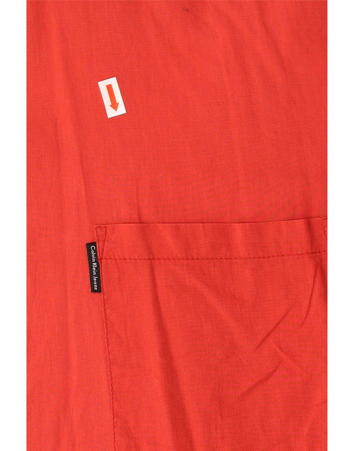 Camicia da uomo Calvin Klein Jeans 2XL in cotone rosso