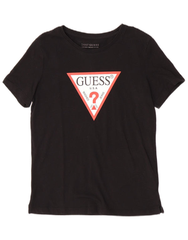 Guess T-shirt grafica oversize da donna Top UK 6 XS Cotone nero