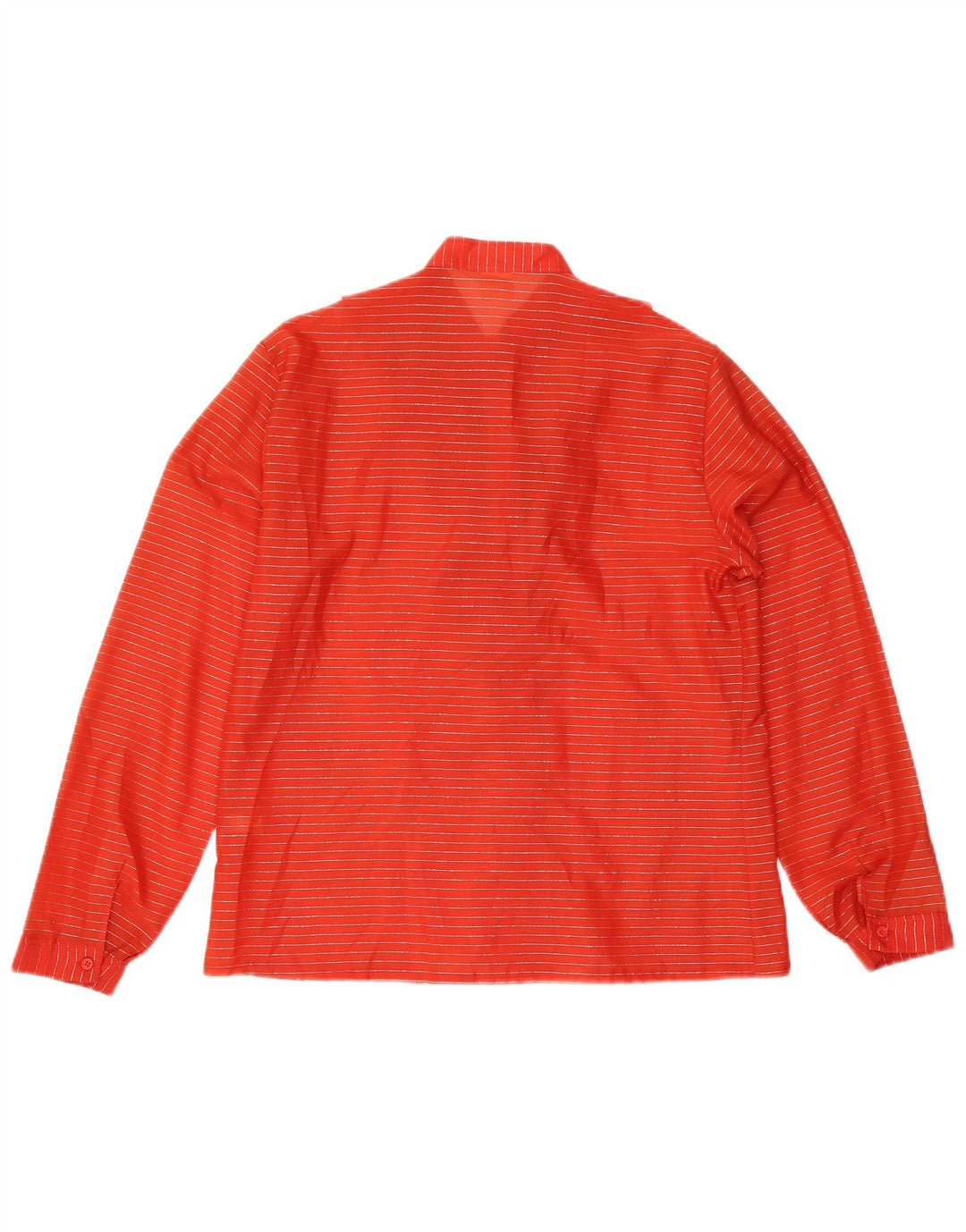 Camicetta vintage da donna con volant sul davanti IT 48 XL Poliestere a righe rosse